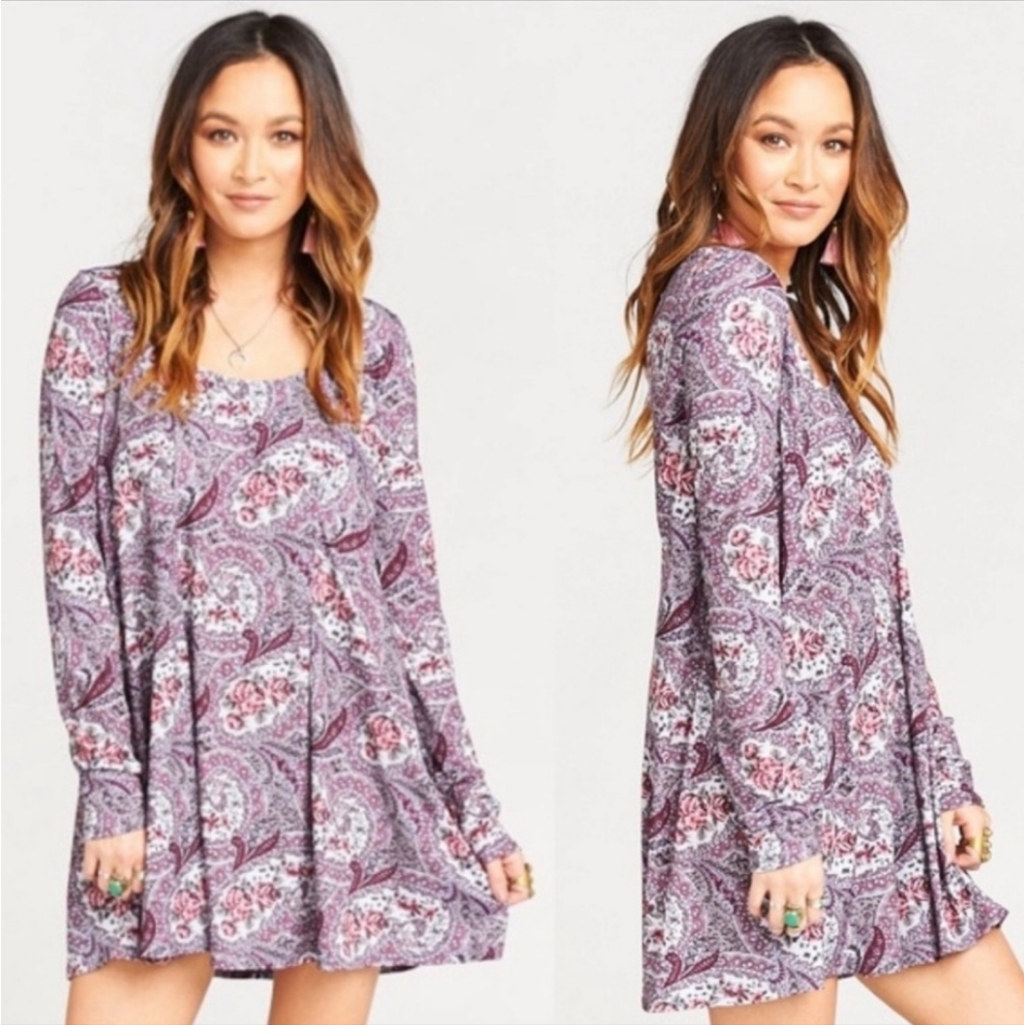Show Me Your Mumu Purple Printed Tunic Dress Size M
